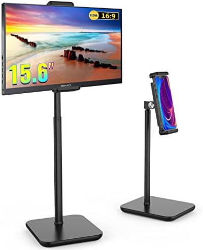 Porta de suporte de tablets BIMO, Monitor Portátil Stand por 15,6 '' Max, altura ajustável e base pesada, compatíveis com