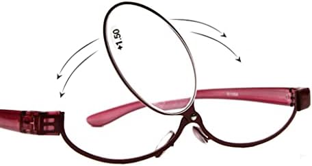 Uso cosmético de lente ajustável de óculos Óculos de óculos de maquiagem de óculos de leitura de maquiagem de maquiagem de maquiagem dobrável Mulheres