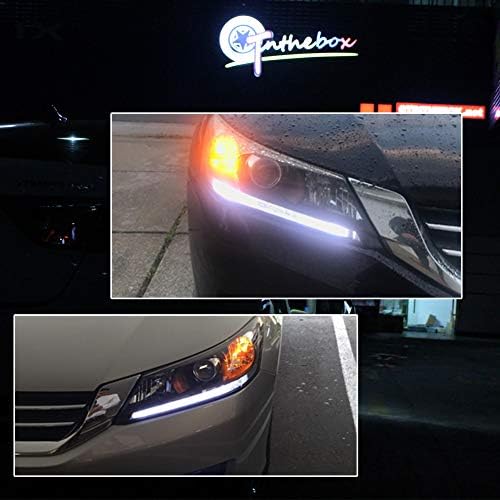 Gtinthebox 2pcs iluminando o farol LED diurna Luzes de execução DRL Montagem LED para 2013-2015 Honda Accord Sedan, Xenon White
