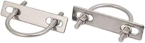 NOVO LON0167 2PCS M6X48MM 304 Aço inoxidável Placa U-Bolt U e Lavadora de porca hexágica (2 Stücke M6x48mm 304 EDELSTAHL RUNDE