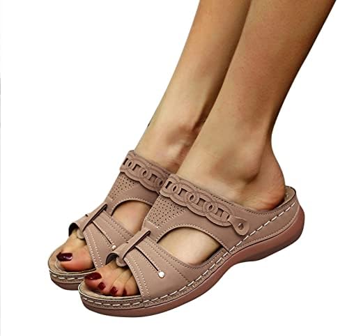 Mulheres chinelas de cunha chinelas sandálias de flop tardar sandálias de conforto feminino com suporte de arco