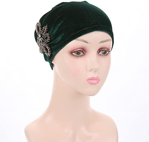 Xiaobless Velvet Turvet Turban Hats for Women Twist Acessórios de flores Caps Caps de coloração sólida