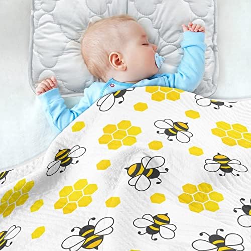Cataku Bee Cartoon Abelhas Cobertor de Baby para meninos meninas Cotores de algodão Cabeças Cama Planejando macio macio