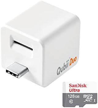 Maktar 128GB Qubii Duo USB-C Drive flash, backup automático enquanto carrega, MFI certificado compatível com iPhone/iPad/Android, armazenamento de fotos/stick with File Organizer App Organizador