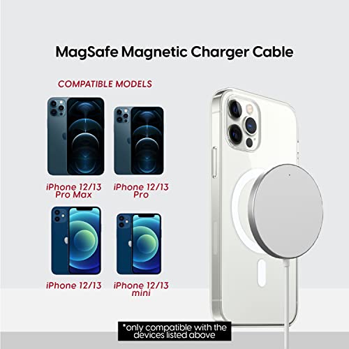 Talk Works Magnetic Fast Charge Cord Compatível com iPhone 13/13 Pro/13 Pro Max/14/14 Plus/14 Pro/14 Pro Max, 12/Pro/Max, Mini, Casos de telefone MagSafe - 6 'Cabo USB -C, Sem adaptador de parede