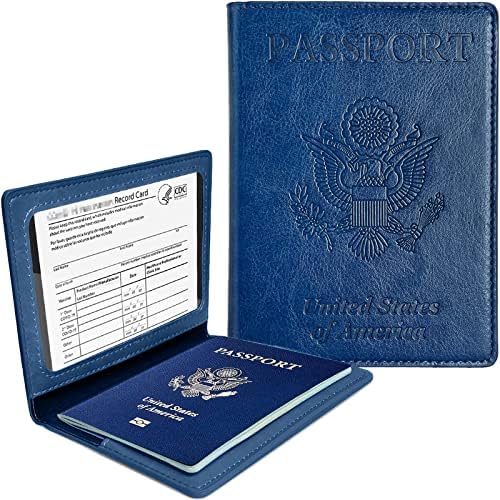 Cokokert passaporte e portador de cartões de vacina, capa de passaporte com slot para cartões de vacinação, protetor organizador