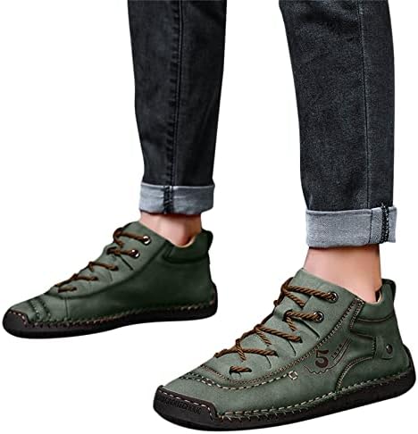 Yuhaotin trabalha tênis para homens em pé durante todo o dia Moda de verão e outono Men Sapatos de couro Bottom liso Men tampo