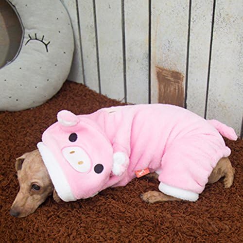 Meihejia fofa suéter pequeno cão menina rosa porco de porco de cachorro capuz casaco de inverno - apenas para cães e filhotes