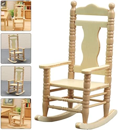 Cadeiras de Toyvian Cadeira em miniatura Cadeira de balanço miniatura Ornamento Mini cadeira de casa Modelo de móveis minúsculos
