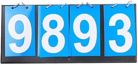 Placar portátil do FZALYB, pontuação da competição esportiva, placar de 4 dígitos, para badminton de basquete de tênis de mesa, azul