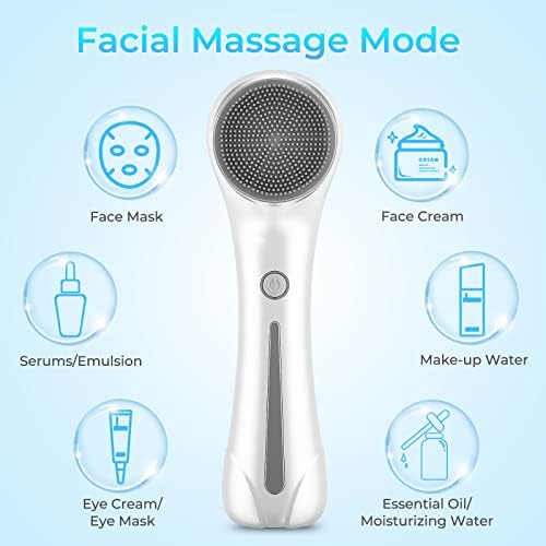 Escovador da face do pincel de limpeza facial, escova de face à prova d'água IPX7 Modos + modos, dispositivo de limpeza de rotação