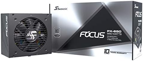 Seasonic Focus PX-650, 650W 80+ Platinum Full-Modular, controle de ventilador no modo sem ventilador, silencioso