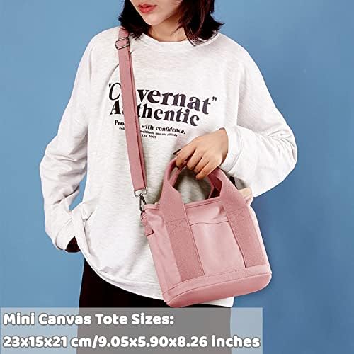 Mingri Canvas Bag Bag Mini bolsas de bolsa com bolsos, bolsa de lona Crossbody Moda pequena bolsa de ombro japonês