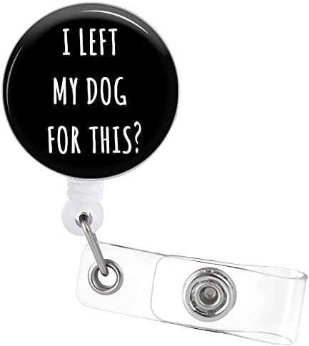 Bobinas de crachá retráteis Eu deixei meu cachorro para este citador de distintivo de cartão de identificação engraçado com aligador