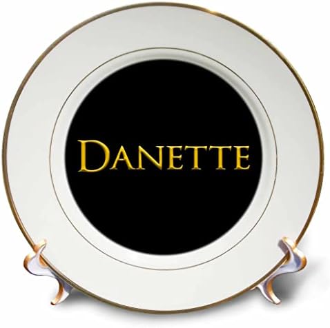 3drose Danette Nome da mulher popular na América. Amarelo em Presente Preto - Placas