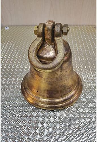 Atoz India Cart Vintage Brass Temple Bell pendurado em latão sino indiano Mandir sino para corredor em casa Decoração indiana Entrada
