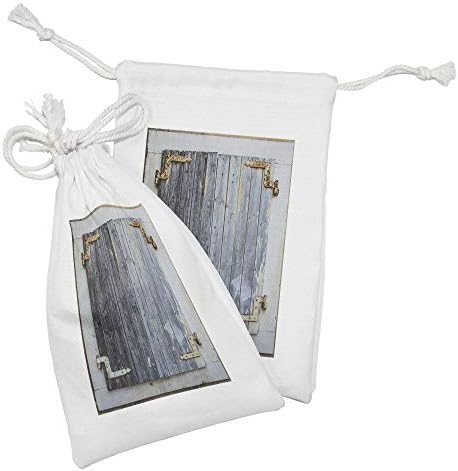 Conjunto de bolsas de tecido de espremedoras de Ambesonne de 2, tinta de madeira de madeira imprimível com tinta de madeira Antique