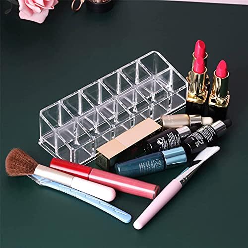 Waczj Clear acrílico Lipstick Holder Organizador 12 espaços para batons brilho labial e maquiagem de rímel Stand armazenamento