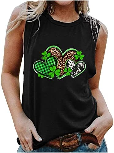 2023 Mulheres de camiseta feminina patrick tanque mangas camisetas redondas de pescoço irlandês shamrock t-shirt tanques