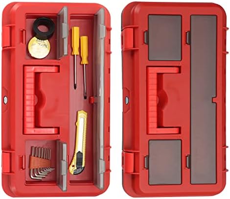 Caixa de ferramentas de 15 Wbllg com bandeja de ferramentas removíveis, slot de segurança para cadeados, caixa de ferramentas de acesso fácil de vários compartimentos