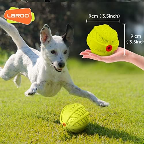 Laroo Squeaky Dog Ball Toy, Durável Treinamento de Bola Diferente de Rubrote Natura