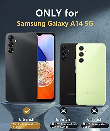 Fntcase para Samsung Galaxy A14-5g Caixa de telefone: camada dupla Silicone de serviço de silicone transparente Casos de telefone resistentes