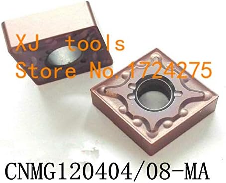 FINCOS 10PCS CNMG120404-MA/CNMG120408-MA Inserções CNC de carboneto, ferramenta de torno CNC, aplica-se ao processamento de aço e aço inoxidável, inserir mclnr-: CNMG120404-MA)