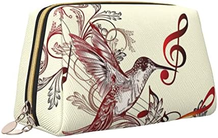 Notas musicais de pássaros voadores de Ognot Big Big Travel Makeup para bolsa, bolsa de higieness portátil para mulheres Organizador diário de armazenamento diário