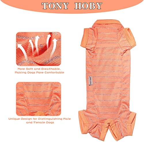 Pijama de cachorro Tony Hoby, Terno de Recuperação de Dog 4, macacões de cachorro Camisa respirável no verão para