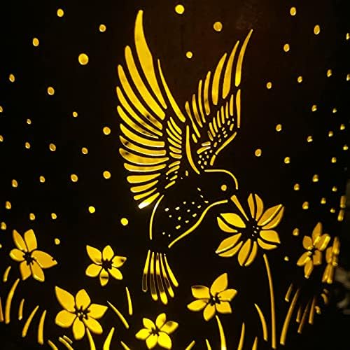 DiBieecn Hummingbird Solar Lantern Lights Externo penduramento ao ar livre, decoração de metal Lanternas à prova de água LED Luz decorativa para pátio de jardim no quintal da varanda da frente como presentes para mamãe avó Mulheres