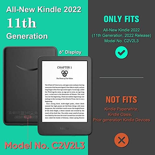 Caso Shzrgarts para All-New Kindle, com despertar/sono automático, leve, apenas para a Kindle 2022 11th Gen E-Reader, Flower