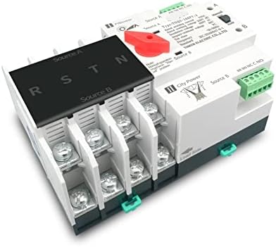 Werevu 1pcs 2p 3p 4p DIN ATS ATS para PV e interruptores de seletor de transferência automática de energia dupla e inversor 63A 100A 125A