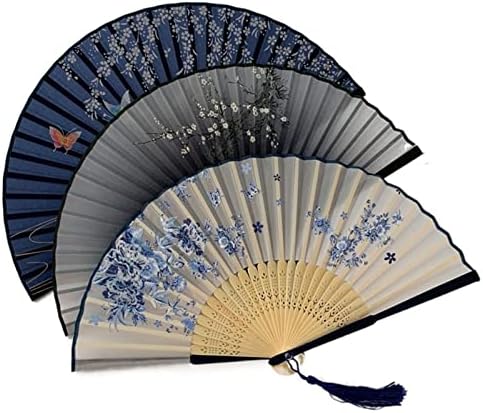 Jkyyds Silk Fan Chinese Fan Dobring Decoration Ornament Pattern Art Craft Gift Dancing Hand Fan