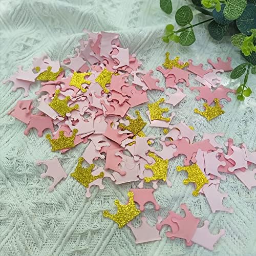 Confetti da coroa de papel mybbshower para a mesa de aniversário da princesa Scatter bebê chuveiro chuveiro rosa Decorações
