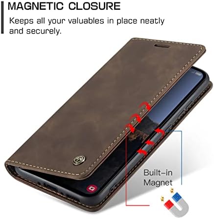 CASEME para a caixa da carteira Samsung Galaxy A54, capa de capa magnética de capa de capa magnética do suporte de couro