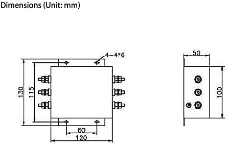 Filtro de linha EMI ATO 10A/20A/100A EMI, Filtro de EMI supressor de ruído, 2 estágios, para UPS, motores, unidades elétricas
