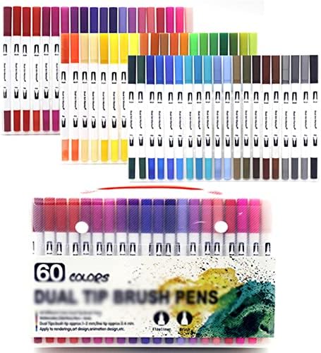 Hnkdd Dual Tip Brush Art Marker Cores Colors Watercolor FinEneliner Desenho Pintura Pintura de Manga para Colorir Manga Suprimento