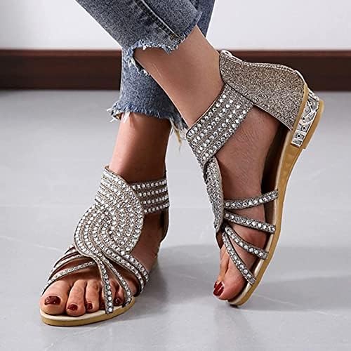 Sandálias para mulheres chinelos de zíper de costas para o dedo do pé de dedo do pé respirável sandálias Sandálias de moda ao ar livre