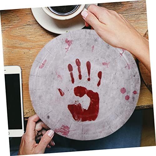 Luxshiny Halloween Bloody Handprint Decoration Conjunto 1 Definir Halloween Denkware Dinnerween Halloween Tabela de tabela