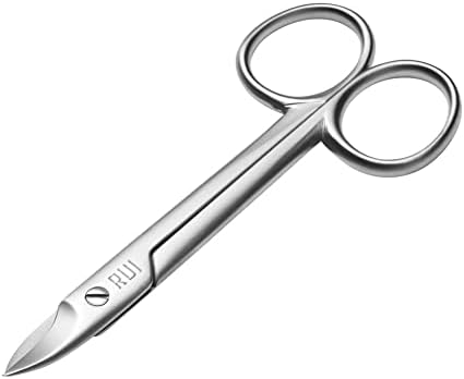 Rui Smiths Pro Precision Scissors | Cortador de pedicure de manicure em aço inoxidável com bordas de corte curvas microearradas,