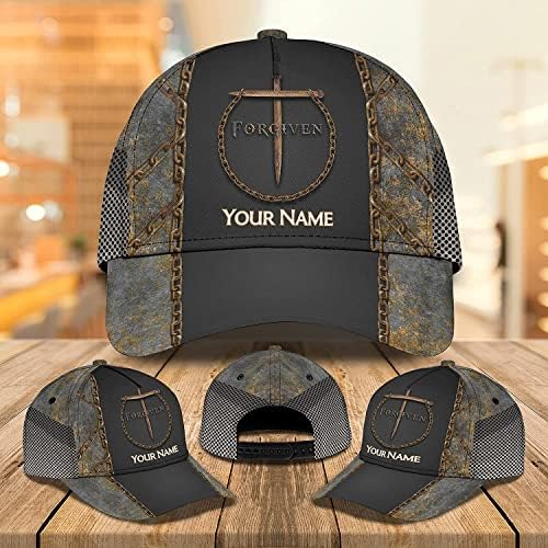 Jesus preto cruzado perdoado Classic Baseball Cap - Classic 3D Cap, Jesus Baseball Cap, Cap Jesus, Jesus Cap, crente firme em Jesus