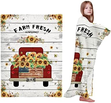 Cobertores de bebê para meninos unissex meninas, girassol da fazenda Truck Butterfly Swaddle Cobertor