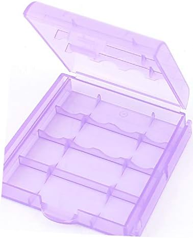 Caixa de armazenamento de suporte portátil de plástico x-Dree Purple para AA AAA Bateria (Scatola Portaoggetti di Plasticha