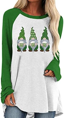 Top do Dia de São Patrício para mulheres Impredidas Funny Crew Neck Plus Size férias Selta abençoada