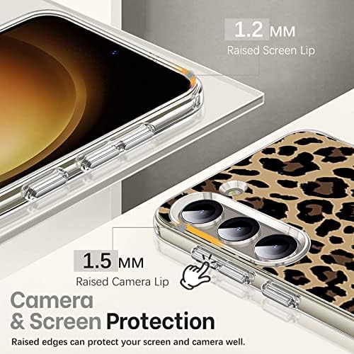 Caso de leopardo do Galaxy S23 para Samsung Galaxy S23 5G 6.1 , capa de telefone fino para mulheres meninas, design