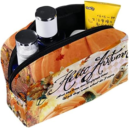 Bolsa de maquiagem de viagem, bolsa de cosmética Caso organizador, para mulheres para produtos de higiene pessoal, pincéis, outono