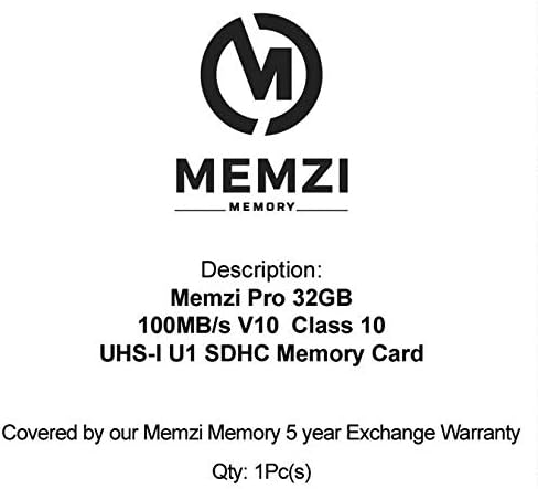 MEMZI PRO 32GB Class 10 80MB/s SDHC Memory Card for Nikon D3300, D3200, D3100, D810, D810A, D800E, D800, D610, D600,