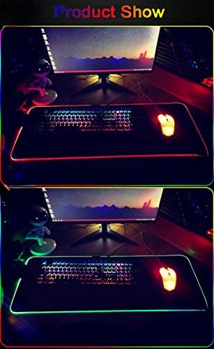 Jogos legais de jogos luminosos luminosos de mesa grossa para jogos para jogos de teclado almofada de teclado 3 31,5 x 11,8