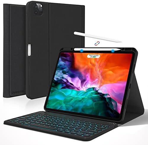 Caixa de teclado Oyeeice para iPad Pro 12.9 - Teclado magnético iluminado BT destacável com iPad Pro 12,9 polegadas