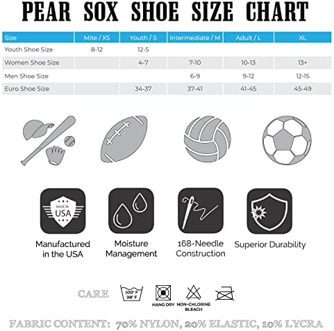 Pear Sox listrado OTC Baseball, softbol, ​​meias de futebol Green, branco, laranja